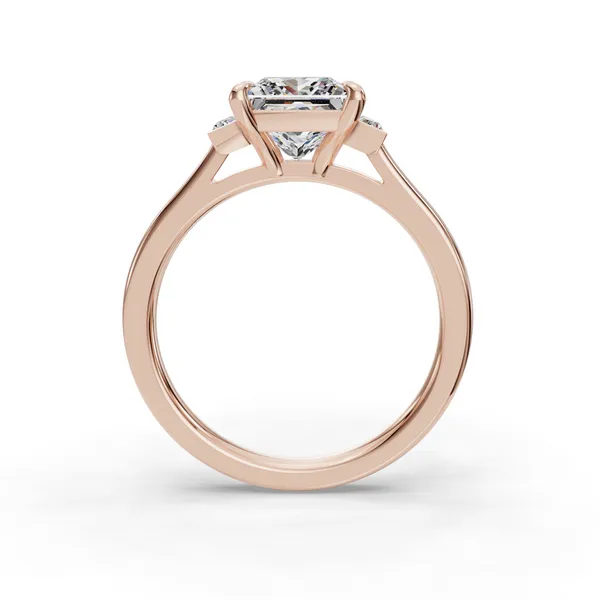 14K Rose Gold Princess Engagement Ring Setting Image 2 SVS Fine Jewelry Oceanside, NY