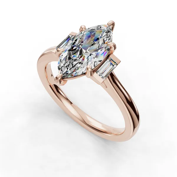 14K Rose Gold Marquise Engagement Ring Setting SVS Fine Jewelry Oceanside, NY