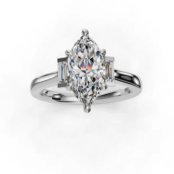 14K White Gold Marquise Engagement Ring Setting Image 4 SVS Fine Jewelry Oceanside, NY