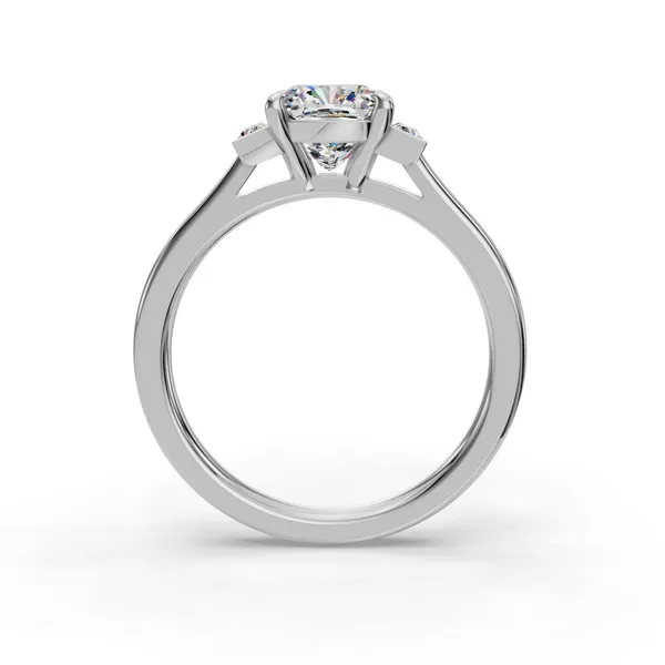 14K White Gold Cushion Engagement Ring Setting Image 2 SVS Fine Jewelry Oceanside, NY