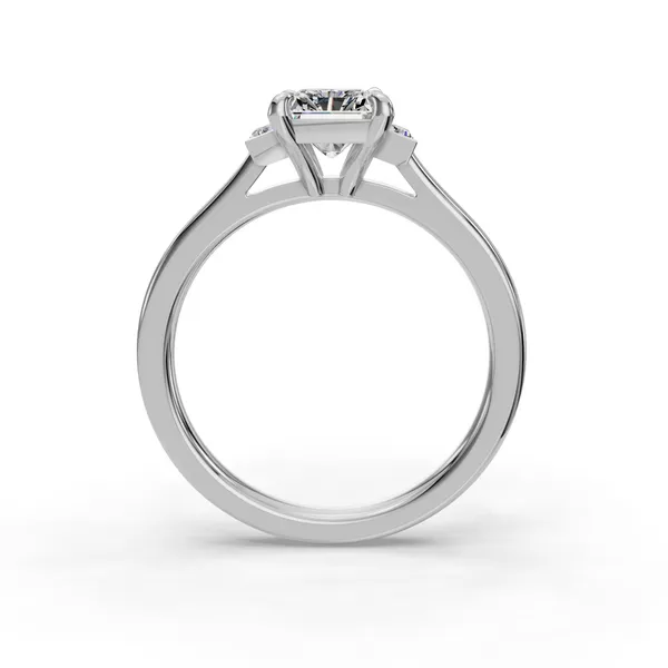 14K White Gold Radiant Engagement Ring Setting Image 2 SVS Fine Jewelry Oceanside, NY