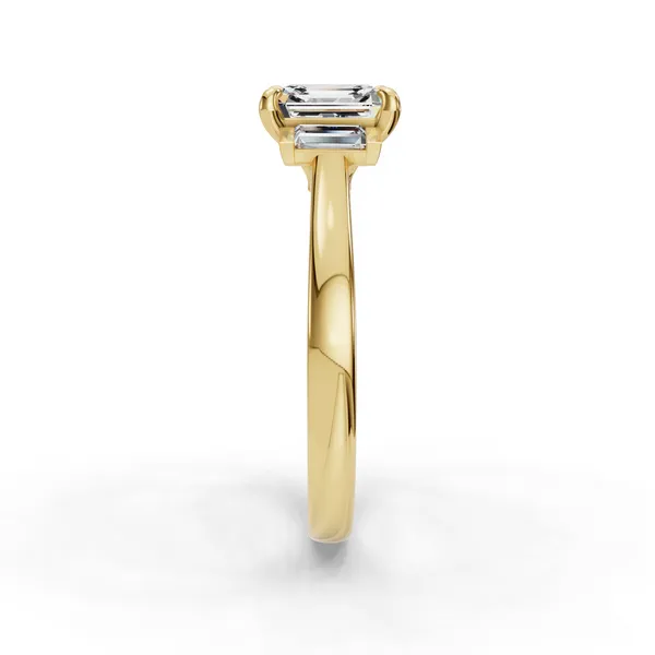 14K Yellow Gold Asscher Engagement Ring Setting Image 3 SVS Fine Jewelry Oceanside, NY