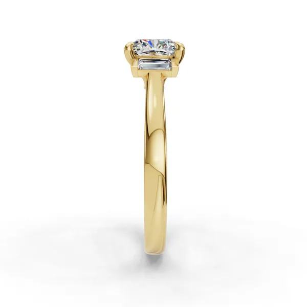 14K Yellow Gold Cushion Engagement Ring Setting Image 3 SVS Fine Jewelry Oceanside, NY