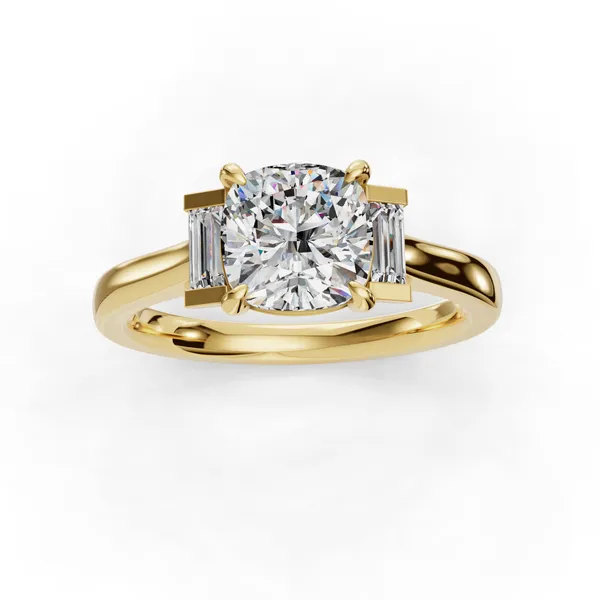 14K Yellow Gold Cushion Engagement Ring Setting Image 4 SVS Fine Jewelry Oceanside, NY