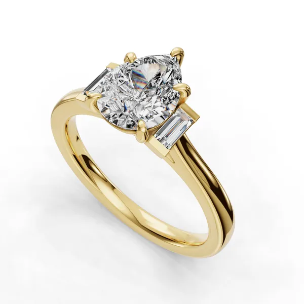 14K Yellow Gold Pear Engagement Ring Setting SVS Fine Jewelry Oceanside, NY
