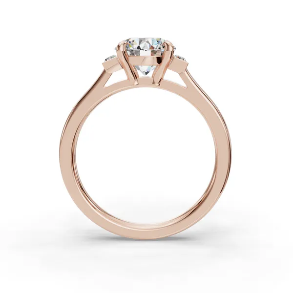 18K Rose Gold Round Engagement Ring Setting Image 2 SVS Fine Jewelry Oceanside, NY