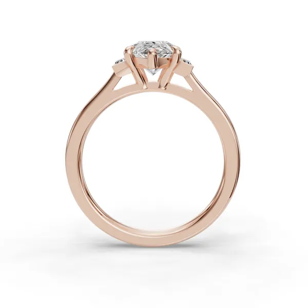 18K Rose Gold Pear Engagement Ring Setting Image 2 SVS Fine Jewelry Oceanside, NY