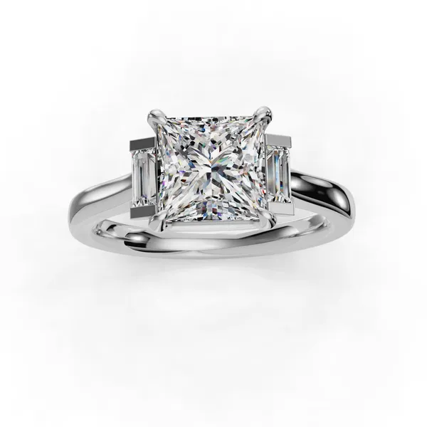 18K White Gold Princess Engagement Ring Setting Image 4 SVS Fine Jewelry Oceanside, NY