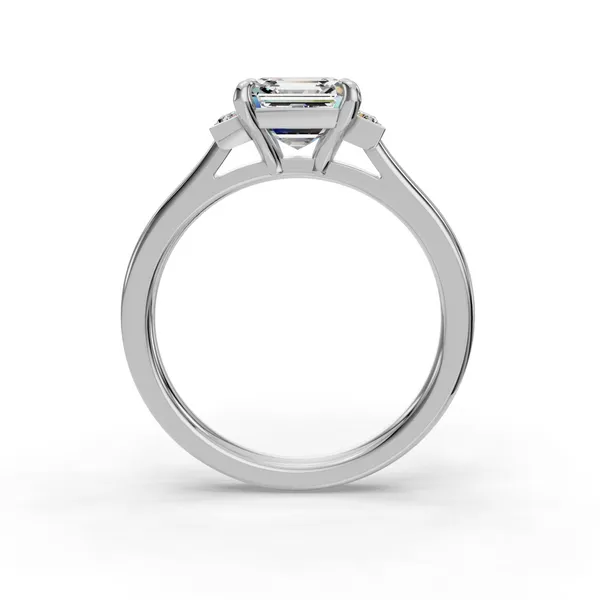 18K White Gold Asscher Engagement Ring Setting Image 2 SVS Fine Jewelry Oceanside, NY
