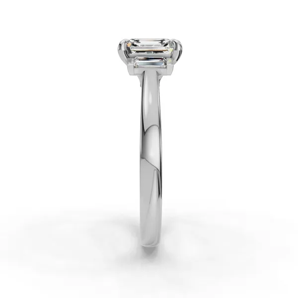 18K White Gold Asscher Engagement Ring Setting Image 3 SVS Fine Jewelry Oceanside, NY