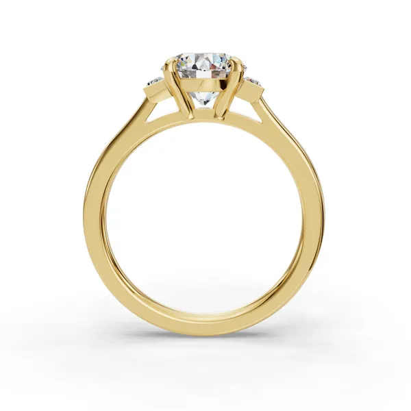 18K Yellow Gold Round Engagement Ring Setting Image 2 SVS Fine Jewelry Oceanside, NY