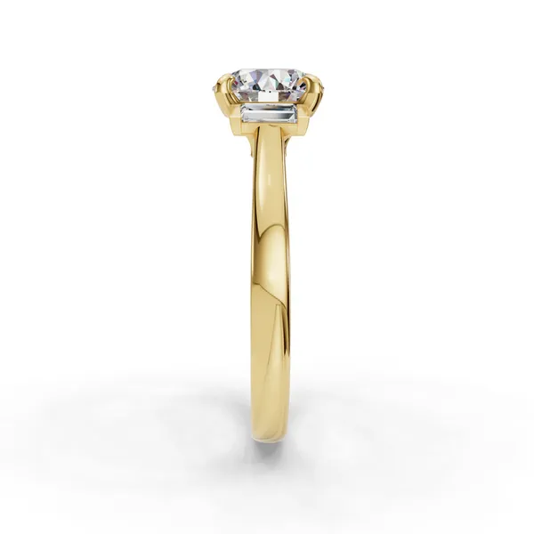 18K Yellow Gold Round Engagement Ring Setting Image 3 SVS Fine Jewelry Oceanside, NY