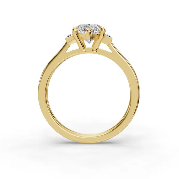 18K Yellow Gold Pear Engagement Ring Setting Image 2 SVS Fine Jewelry Oceanside, NY