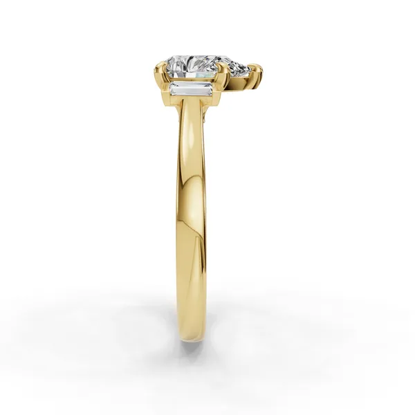 18K Yellow Gold Pear Engagement Ring Setting Image 3 SVS Fine Jewelry Oceanside, NY