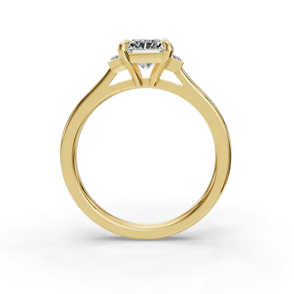 18K Yellow Gold Radiant Engagement Ring Setting Image 2 SVS Fine Jewelry Oceanside, NY