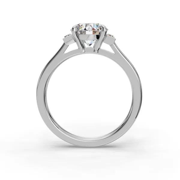 Platinum Round Engagement Ring Setting Image 2 SVS Fine Jewelry Oceanside, NY