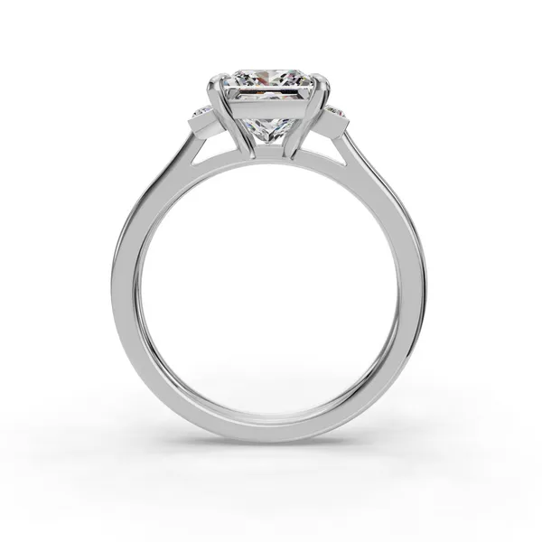 Platinum Princess Engagement Ring Setting Image 2 SVS Fine Jewelry Oceanside, NY