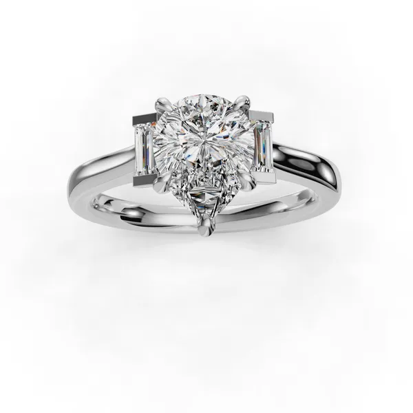 Platinum Pear Engagement Ring Setting Image 4 SVS Fine Jewelry Oceanside, NY