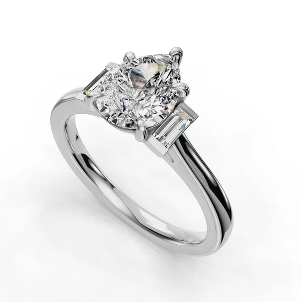 Platinum Pear Engagement Ring Setting SVS Fine Jewelry Oceanside, NY