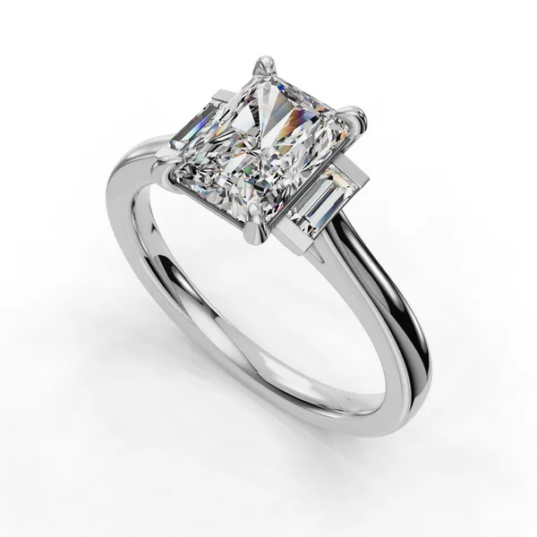 Platinum Radiant Engagement Ring Setting SVS Fine Jewelry Oceanside, NY