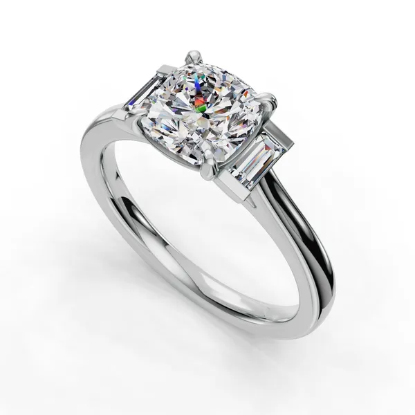 Platinum Cushion Engagement Ring Setting SVS Fine Jewelry Oceanside, NY