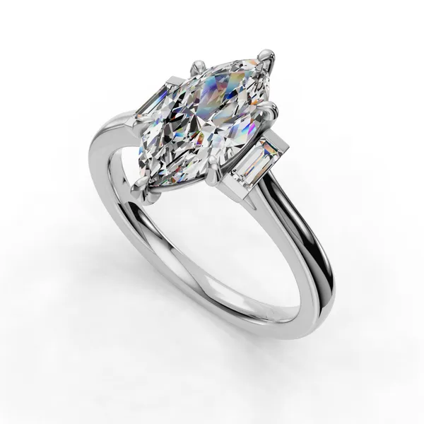 Platinum Marquise Engagement Ring Setting SVS Fine Jewelry Oceanside, NY
