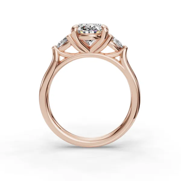 14K Rose Gold Oval Engagement Ring Setting Image 2 SVS Fine Jewelry Oceanside, NY
