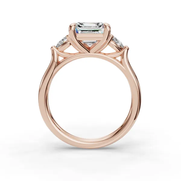 14K Rose Gold Asscher Engagement Ring Setting Image 2 SVS Fine Jewelry Oceanside, NY