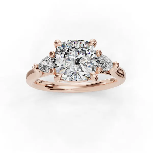 14K Rose Gold Cushion Engagement Ring Setting Image 4 SVS Fine Jewelry Oceanside, NY