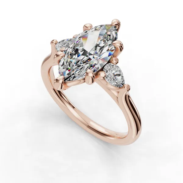 14K Rose Gold Marquise Engagement Ring Setting SVS Fine Jewelry Oceanside, NY