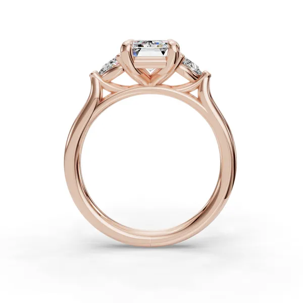 14K Rose Gold Emerald Engagement Ring Setting Image 2 SVS Fine Jewelry Oceanside, NY