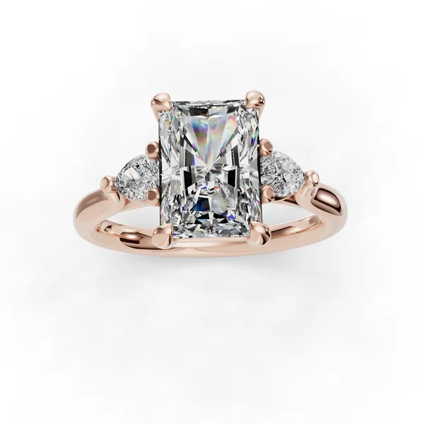 14K Rose Gold Radiant Engagement Ring Setting Image 4 SVS Fine Jewelry Oceanside, NY