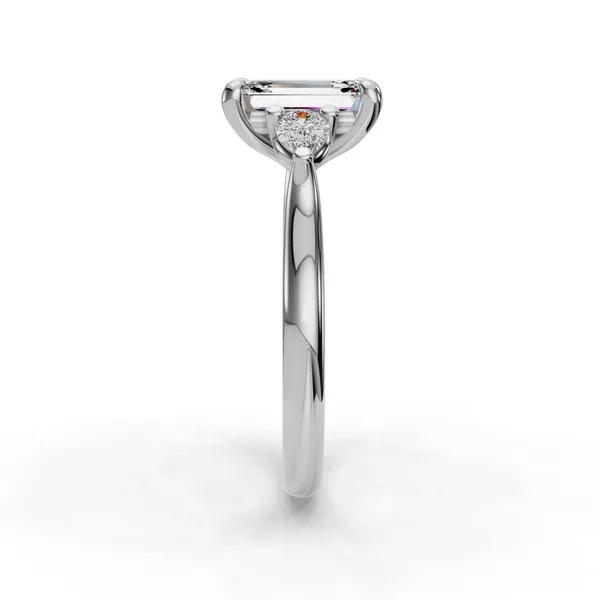 14K White Gold Emerald Engagement Ring Setting Image 3 SVS Fine Jewelry Oceanside, NY