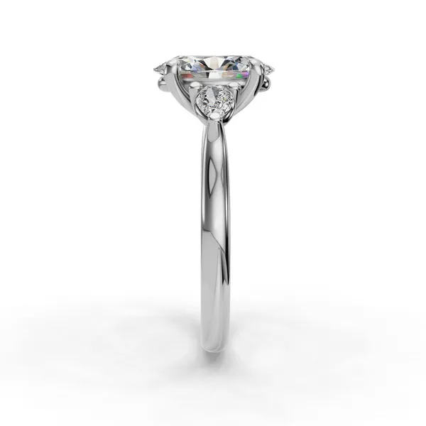 14K White Gold Oval Engagement Ring Setting Image 3 SVS Fine Jewelry Oceanside, NY