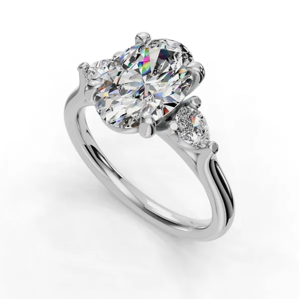 14K White Gold Oval Engagement Ring Setting SVS Fine Jewelry Oceanside, NY