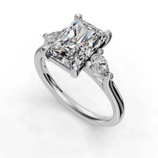 14K White Gold Radiant Engagement Ring Setting SVS Fine Jewelry Oceanside, NY