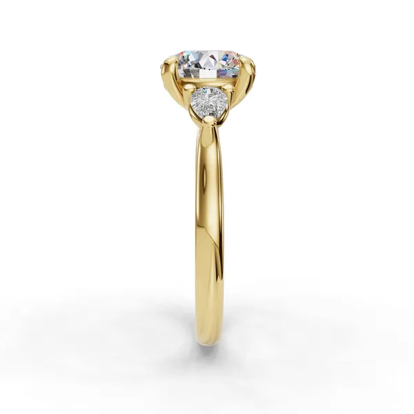 14K Yellow Gold Round Engagement Ring Setting Image 3 SVS Fine Jewelry Oceanside, NY