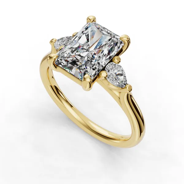 14K Yellow Gold Radiant Engagement Ring Setting SVS Fine Jewelry Oceanside, NY