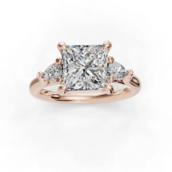 18K Rose Gold Princess Engagement Ring Setting Image 4 SVS Fine Jewelry Oceanside, NY