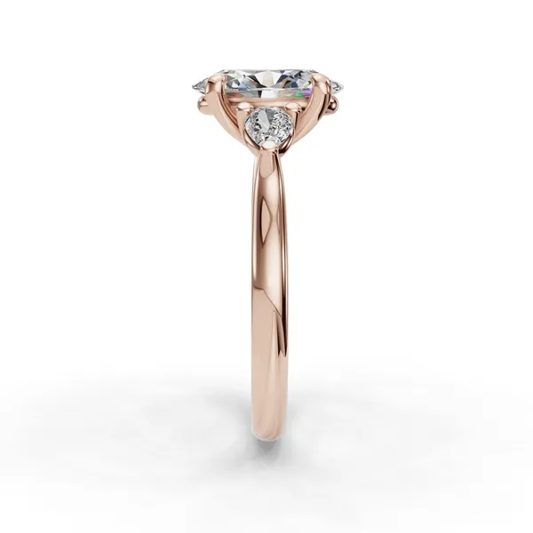 18K Rose Gold Oval Engagement Ring Setting Image 3 SVS Fine Jewelry Oceanside, NY