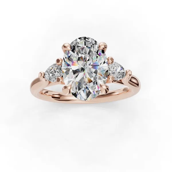 18K Rose Gold Oval Engagement Ring Setting Image 4 SVS Fine Jewelry Oceanside, NY