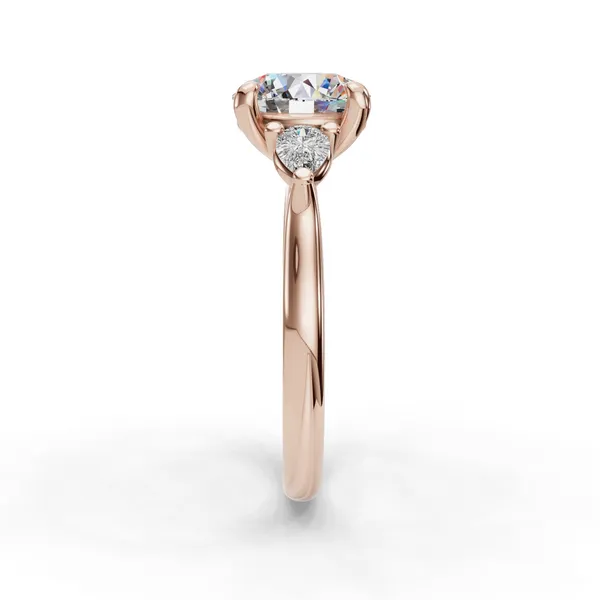 18K Rose Gold Round Engagement Ring Setting Image 3 SVS Fine Jewelry Oceanside, NY