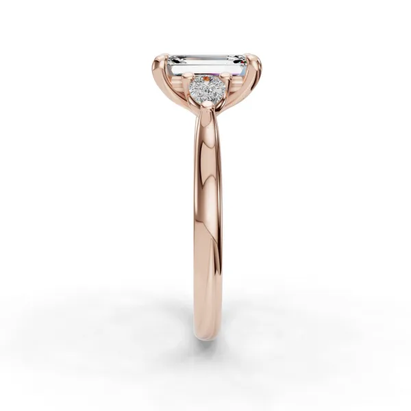18K Rose Gold Emerald Engagement Ring Setting Image 3 SVS Fine Jewelry Oceanside, NY