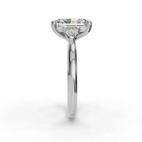 18K White Gold Radiant Engagement Ring Setting Image 3 SVS Fine Jewelry Oceanside, NY