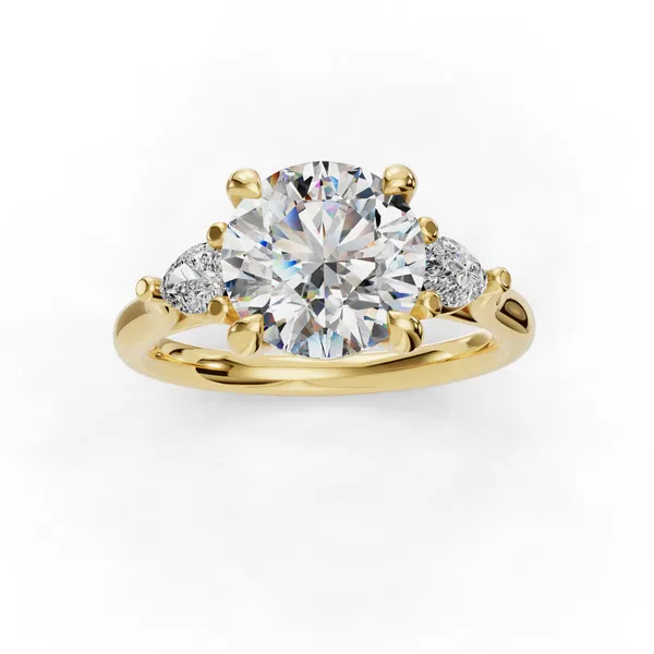 18K Yellow Gold Round Engagement Ring Setting Image 4 SVS Fine Jewelry Oceanside, NY