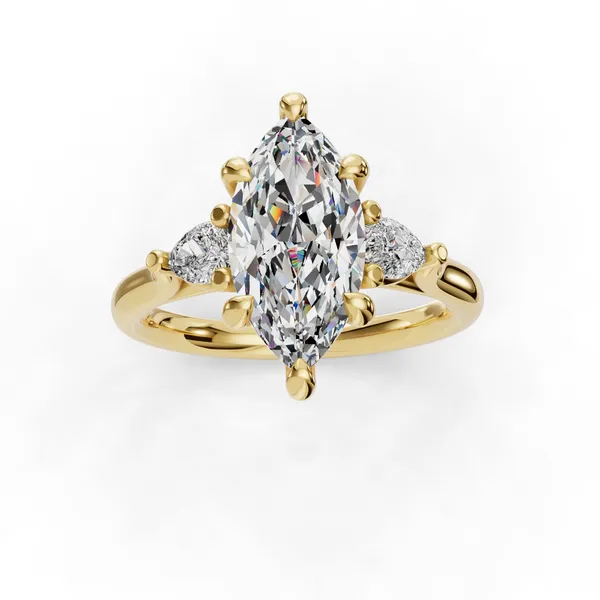 18K Yellow Gold Marquise Engagement Ring Setting Image 4 SVS Fine Jewelry Oceanside, NY
