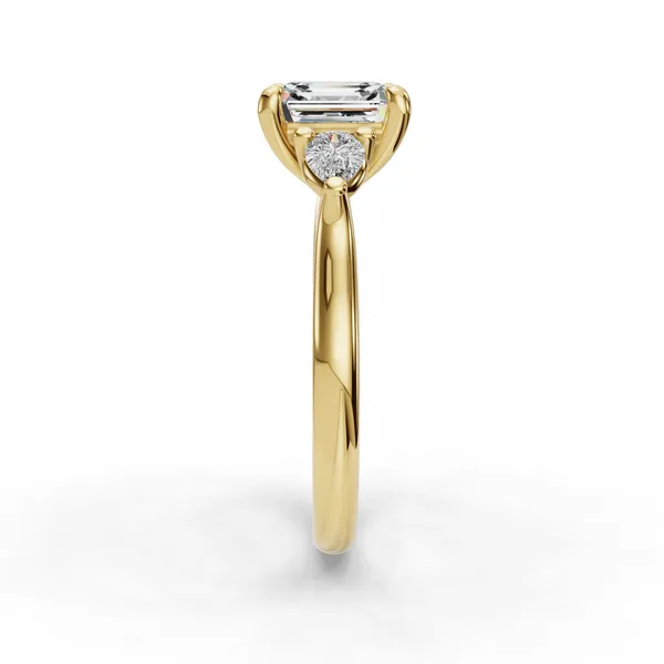 18K Yellow Gold Asscher Engagement Ring Setting Image 3 SVS Fine Jewelry Oceanside, NY