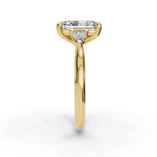 18K Yellow Gold Radiant Engagement Ring Setting Image 3 SVS Fine Jewelry Oceanside, NY
