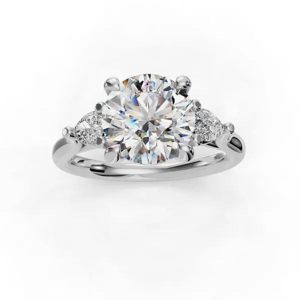 Platinum Round Engagement Ring Setting Image 4 SVS Fine Jewelry Oceanside, NY