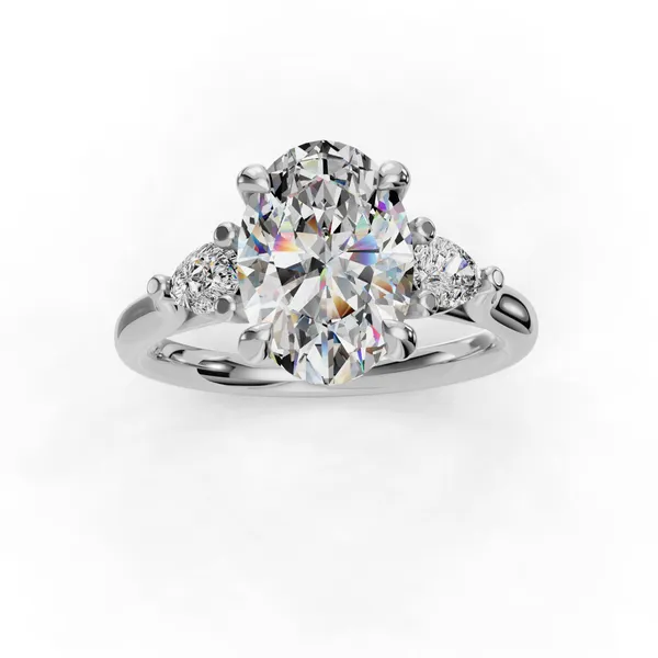 Platinum Oval Engagement Ring Setting Image 4 SVS Fine Jewelry Oceanside, NY